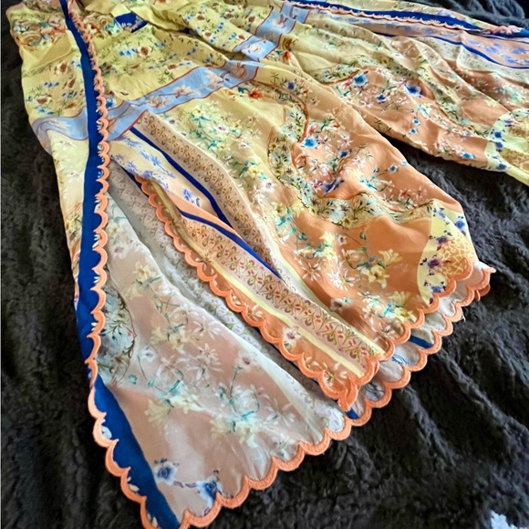 JOHNNY WAS Floral Print Scalloped Edge Tie Waist Pants - Picture 15 of 15